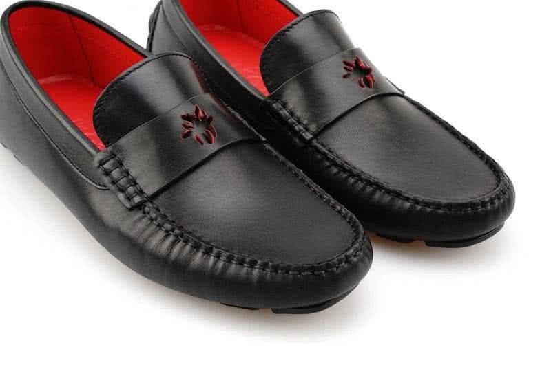 Dior Loafers Men Black Leather Red Inside 4