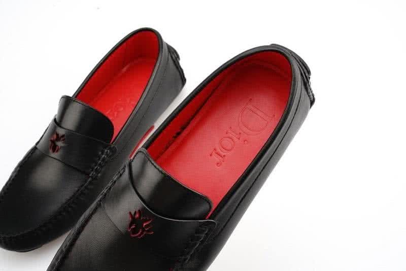 Dior Loafers Men Black Leather Red Inside 6