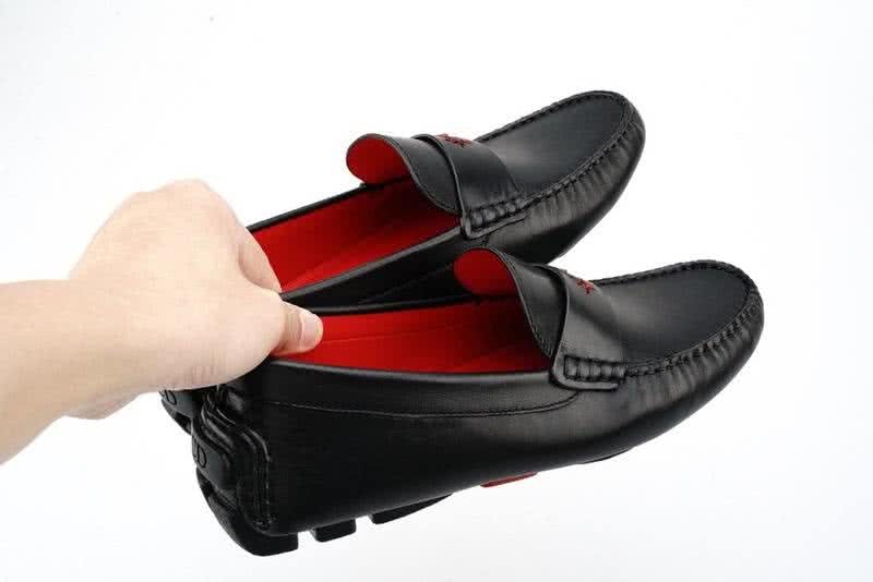 Dior Loafers Men Black Leather Red Inside 7