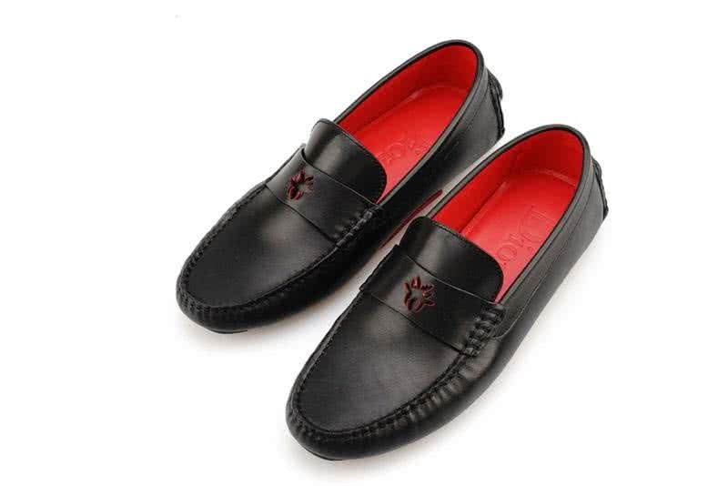 Dior Loafers Men Black Leather Red Inside 1