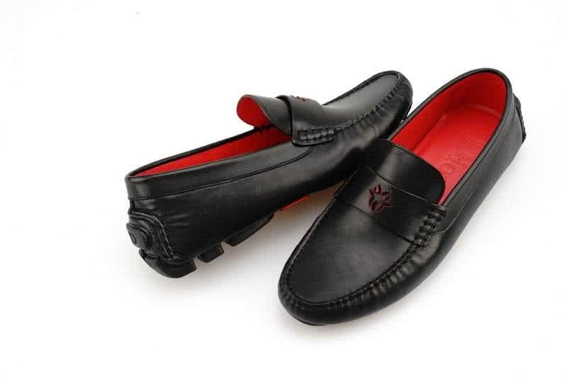 Dior Loafers Men Black Leather Red Inside 8