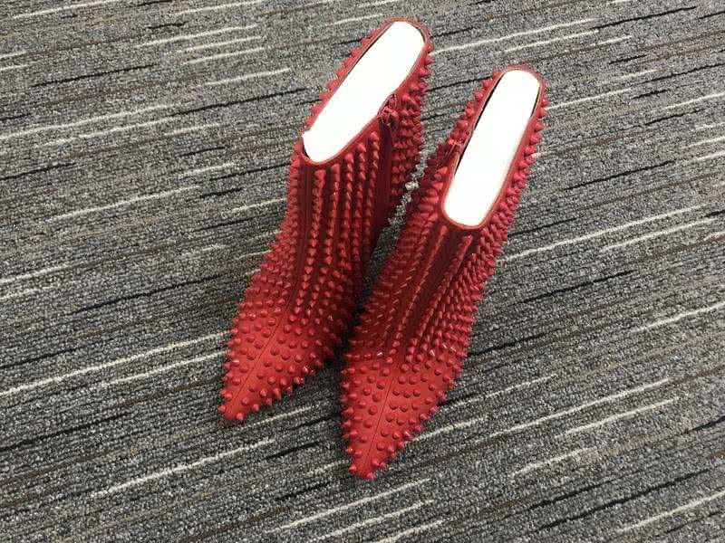Christian Louboutin Women's Boots All Red And Rivet High Heels 1