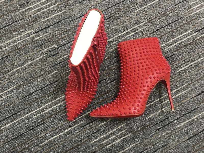 Christian Louboutin Women's Boots All Red And Rivet High Heels 2