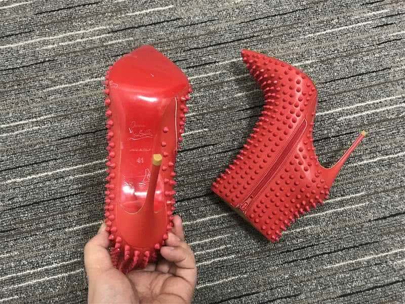 Christian Louboutin Women's Boots All Red And Rivet High Heels 8
