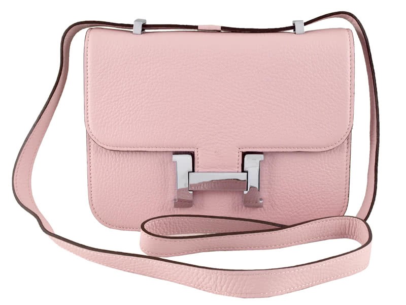 Hermes Constance 23 Single Shoulder Bag Togo Leather Light Pink 1