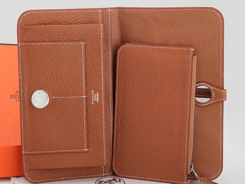 Hermes Dogon Togo Original Leather Combined Wallet Brown 3
