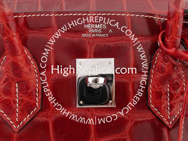 Hermes Birkin 35 Cm Red Mock Croc 11
