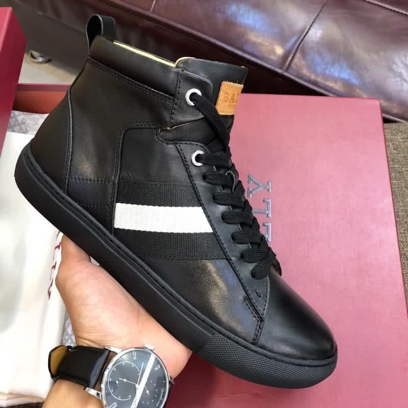Bally Fashion Leather Sports Shoes Cowhide Black Men 1