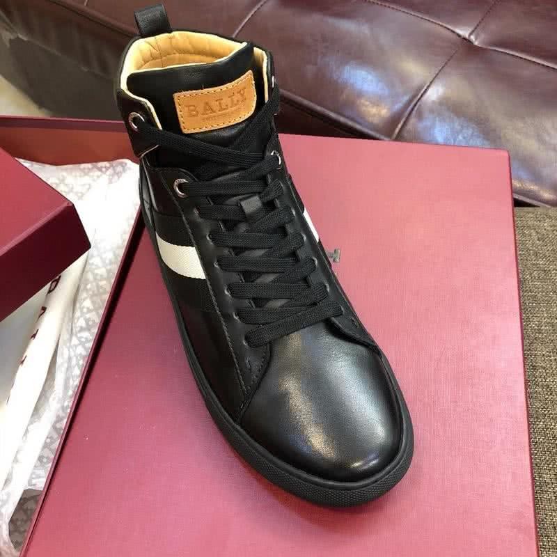 Bally Fashion Leather Sports Shoes Cowhide Black Men 6