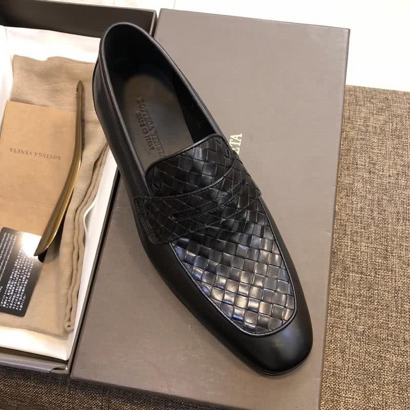 Bottega Veneta Classic Style Cowhide Woven Loafers Black Men 3