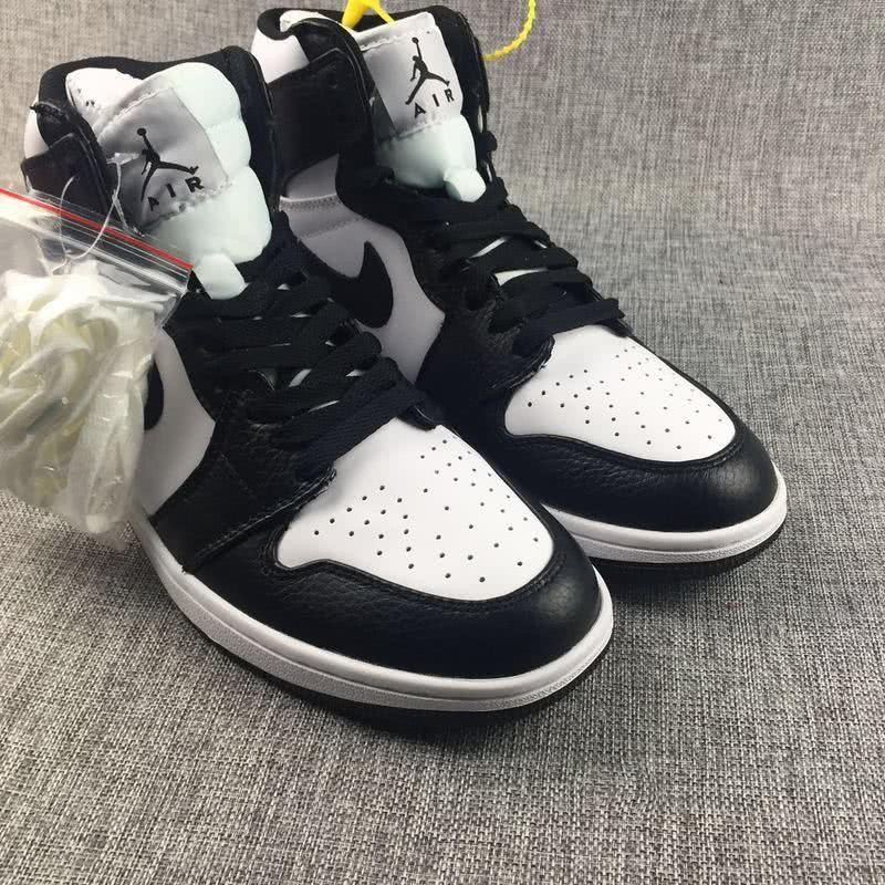 Air Jordan 1 Leather Black White Men 6