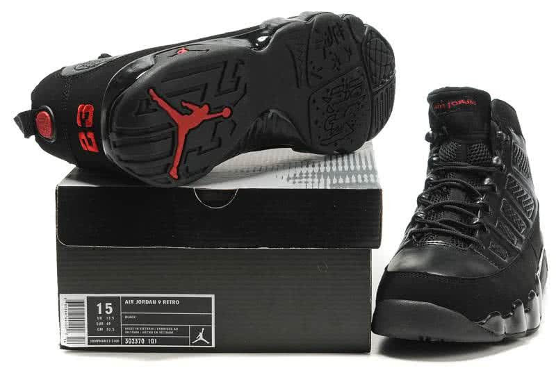  Air Jordan 9 All Black Super Size Men 2