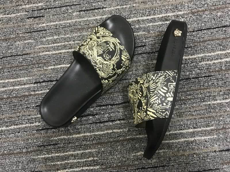 Versace Black With Yellow Printing Leisure Shoes Men 7