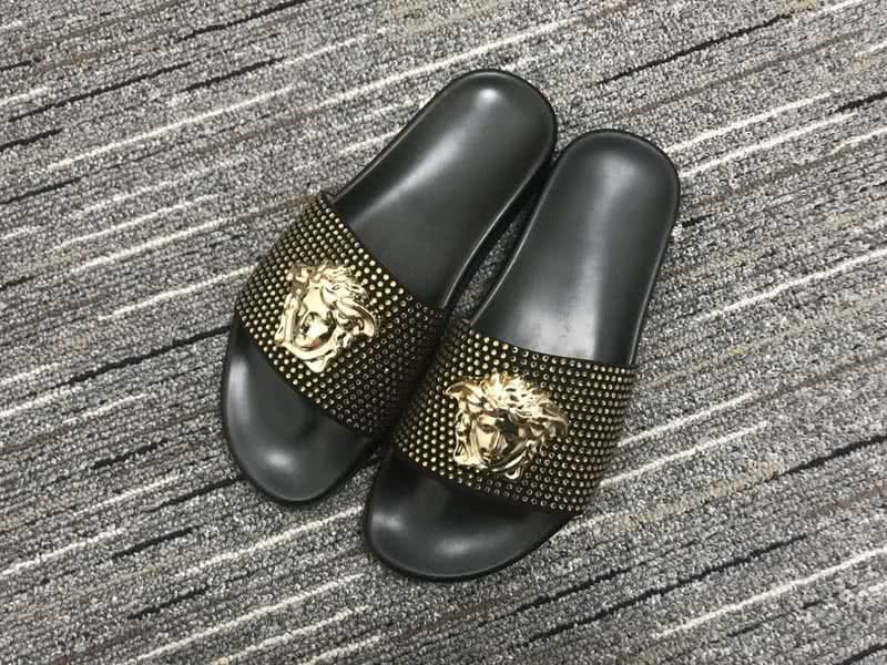 Versace Black And Army Green Leisure Shoes Slipper Men 1