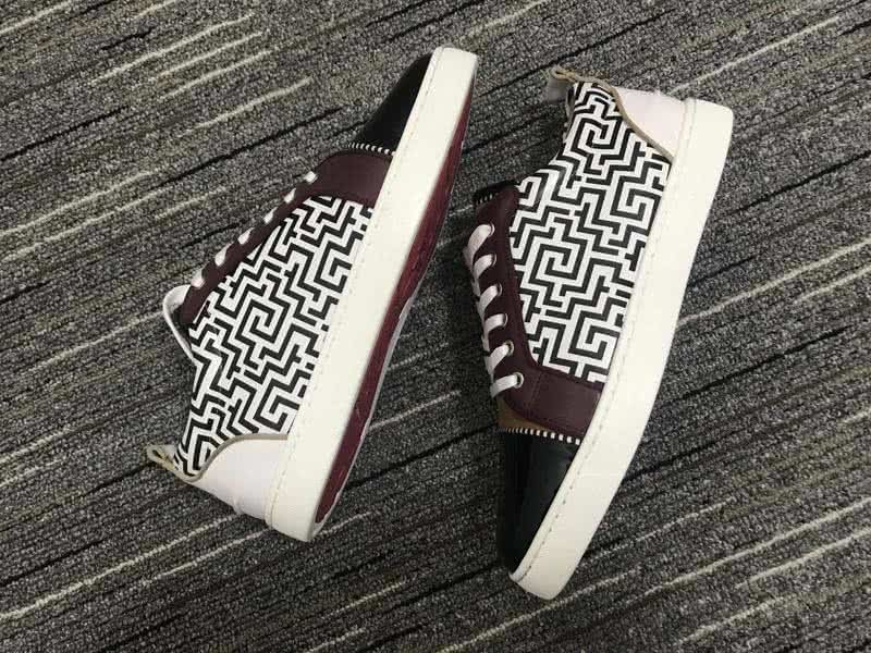 Christian Louboutin Low Top Lace-up Black And White Patterning Brown And Black 5