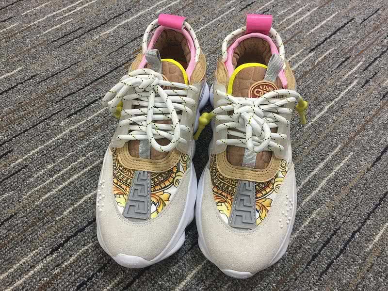 Versace Milk White Yellow Printing And Pink With White Sole Men/Women 2