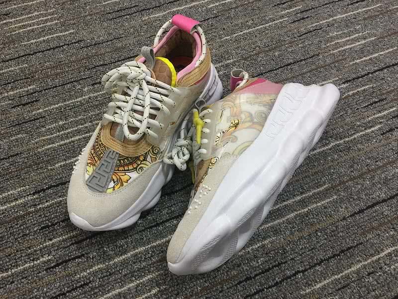 Versace Milk White Yellow Printing And Pink With White Sole Men/Women 4