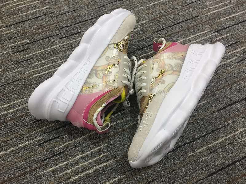 Versace Milk White Yellow Printing And Pink With White Sole Men/Women 5
