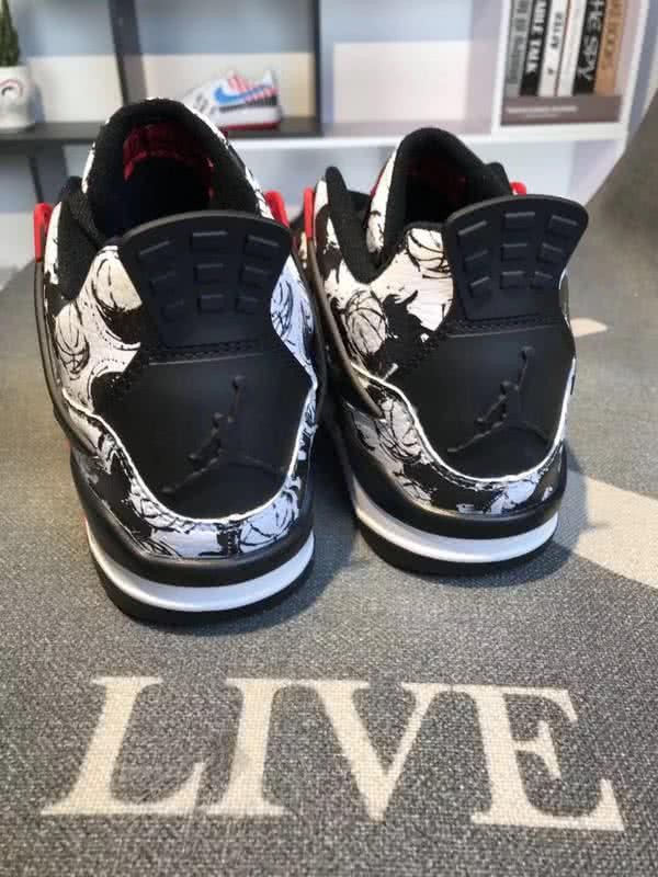 Air Jordan 4 Shoes Red Black And White Women/Men 5