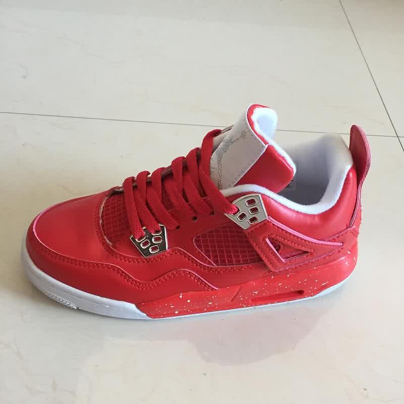 Air Jordan 4 Shoes Red And White Women/Men 2