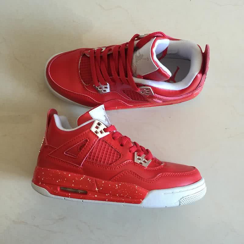 Air Jordan 4 Shoes Red And White Women/Men 6