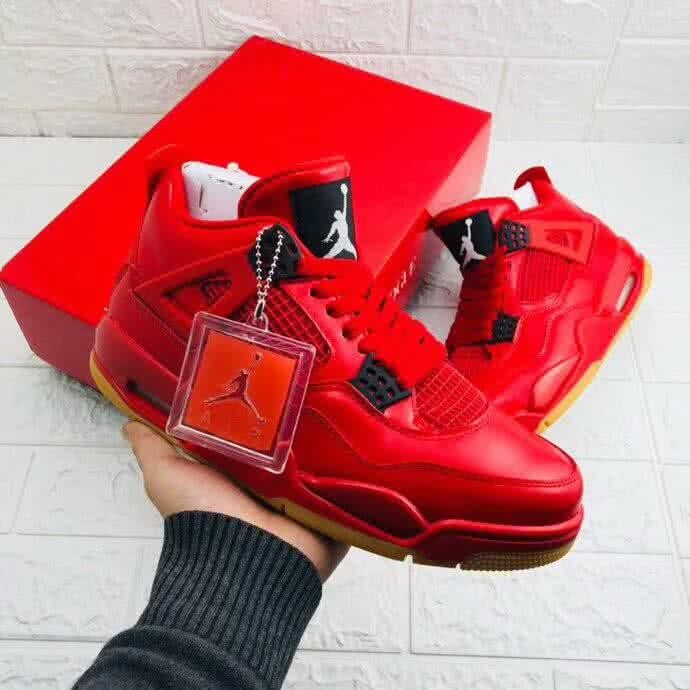 Air Jordan 4 Shoes Red Women/Men 7