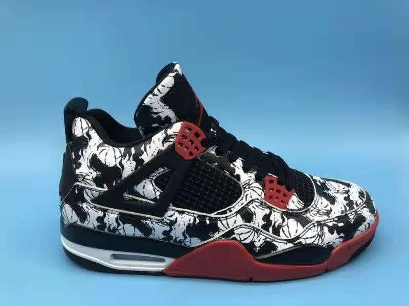 Air Jordan 4 Shoes White And Black Men 1