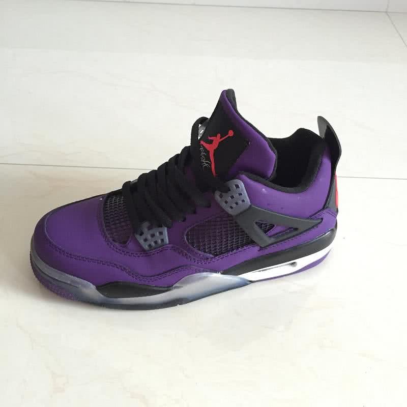 Air Jordan 4 Shoes Purple And Black Men 2
