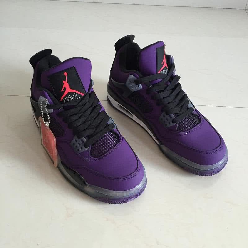 Air Jordan 4 Shoes Purple And Black Men 4