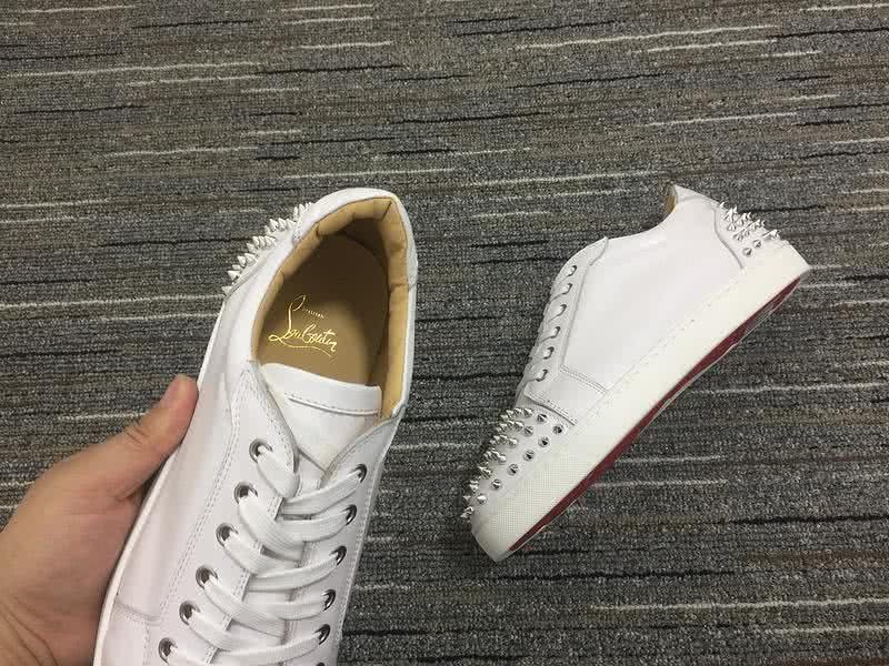 Christian Louboutin Low Top Lace-up White And Silver Rivets 3