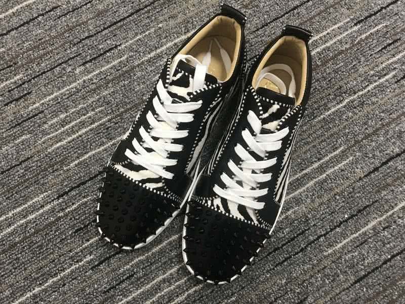 Christian Louboutin Low Top Lace-up Zebra-Stripe And Black Rivets On Toe Cap 1