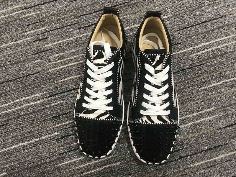 Christian Louboutin Low Top Lace-up Zebra-Stripe And Black Rivets On Toe Cap 3