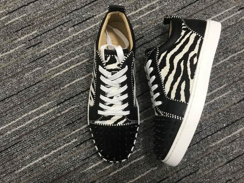Christian Louboutin Low Top Lace-up Zebra-Stripe And Black Rivets On Toe Cap 2