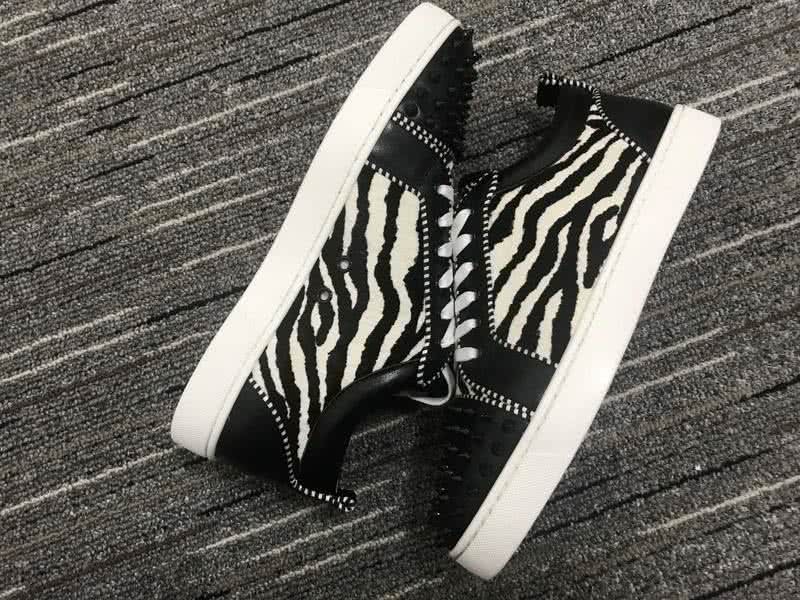 Christian Louboutin Low Top Lace-up Zebra-Stripe And Black Rivets On Toe Cap 6