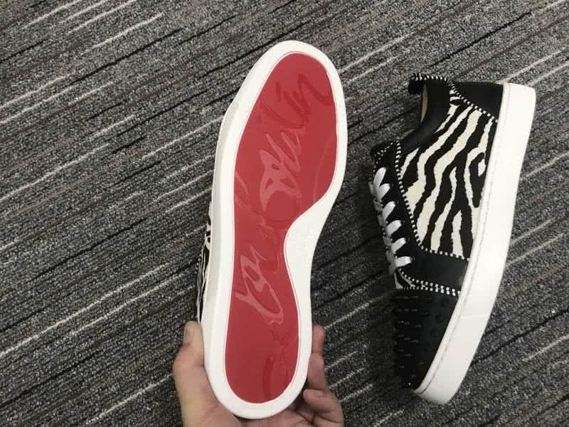 Christian Louboutin Low Top Lace-up Zebra-Stripe And Black Rivets On Toe Cap 8