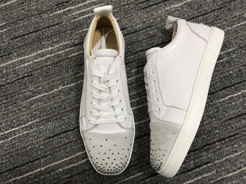 Christian Louboutin Low Top Lace-up White And Rhinestone 2