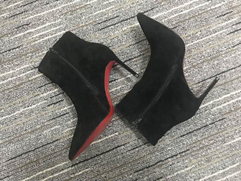 Christian Louboutin Women's Boots Black Suede High Heels 4