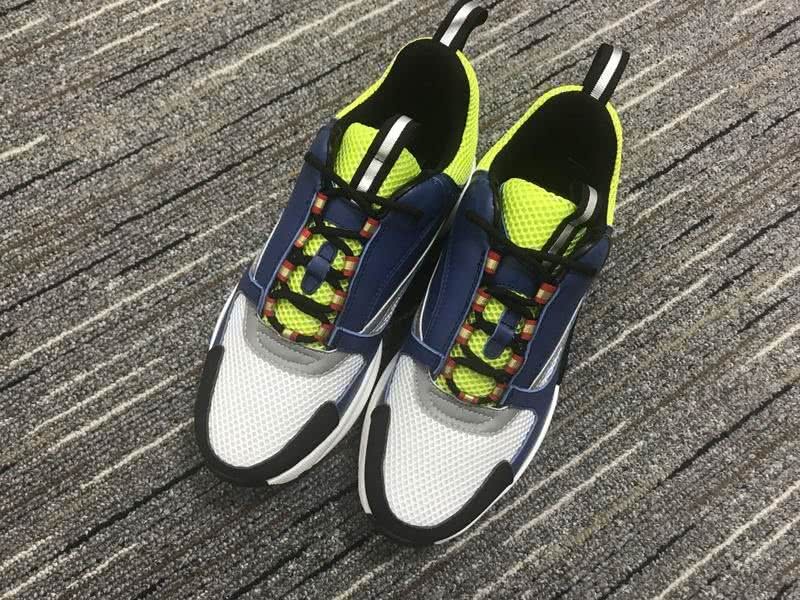 Christian Dior Sneakers 3012  Blue Leather White Cotton Yellow Upper and Tongue Men 1