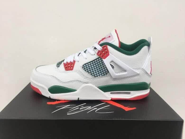 Air Jordan 4 Shoes White Grey And Red Men 5