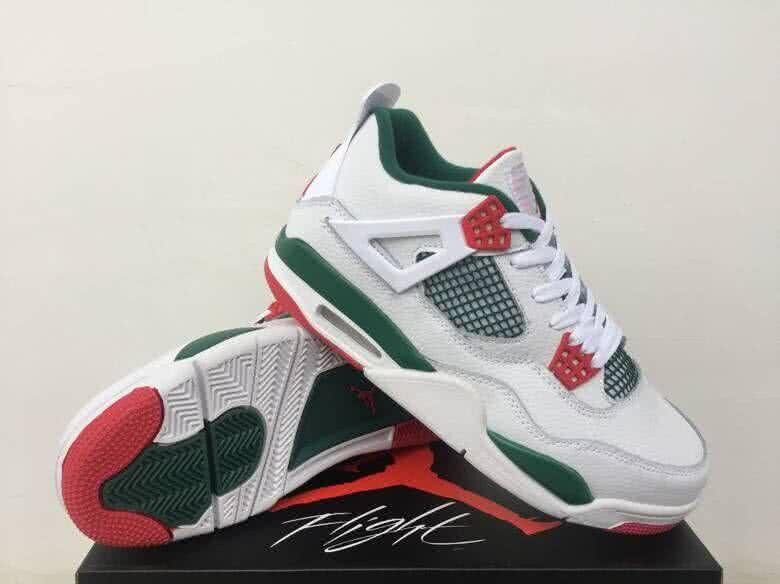 Air Jordan 4 Shoes White Grey And Red Men 6