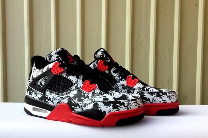 Air Jordan 4 Shoes Red And Black Men 3