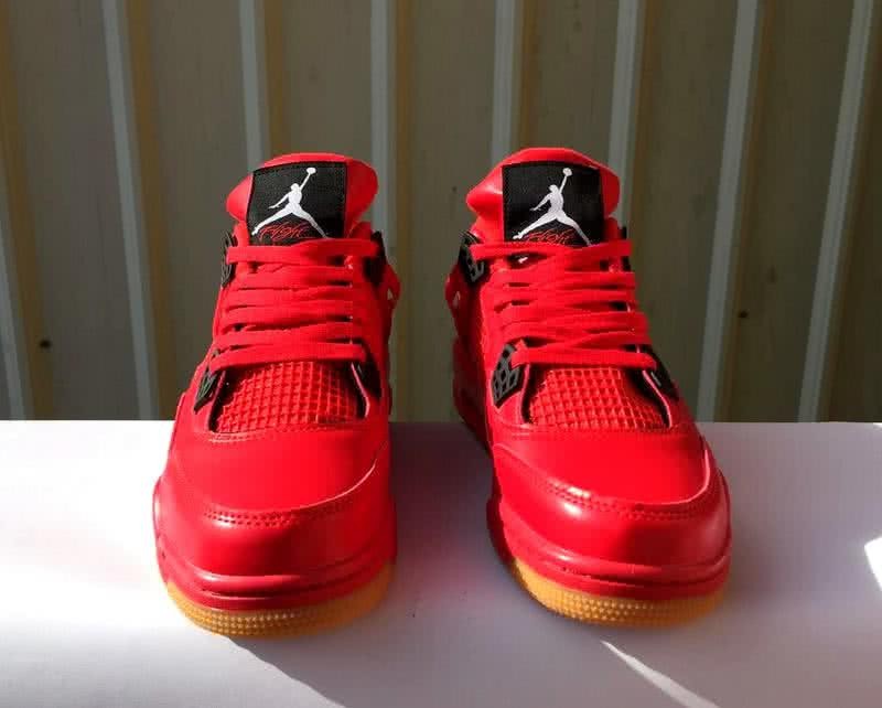 Air Jordan 4 Shoes Red And Black Men 2