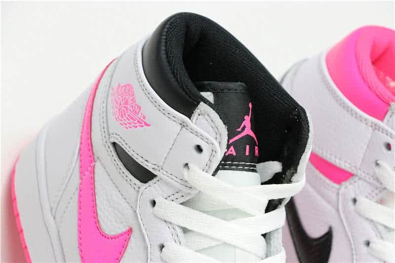 Air Jordan 1 Mid Hyper Pink And Black Women 8