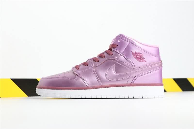 Air Jordan 1 MID Shoes Pink And White Women 1