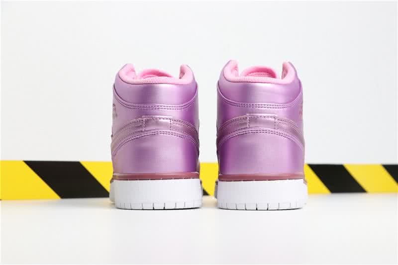 Air Jordan 1 MID Shoes Pink And White Women 5