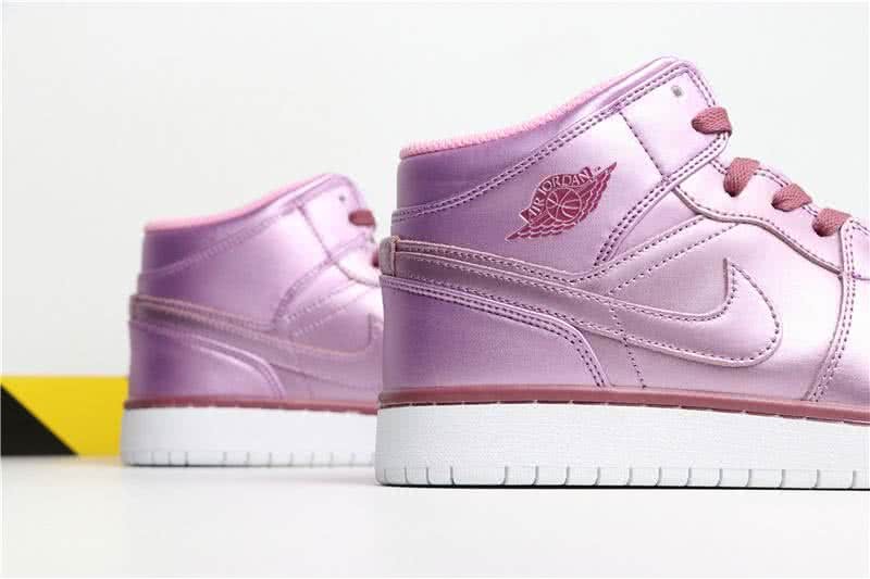 Air Jordan 1 MID Shoes Pink And White Women 6