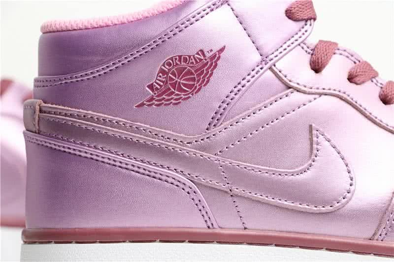 Air Jordan 1 MID Shoes Pink And White Women 7