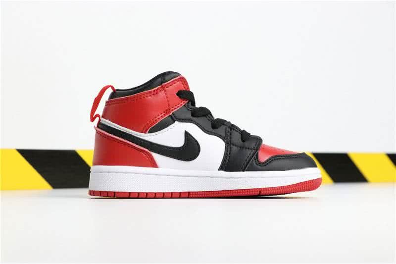 Air Jordan 1 Children's Shoes Black Red And White Women/Men 2