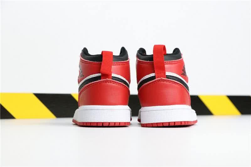 Air Jordan 1 Children's Shoes Black Red And White Women/Men 4