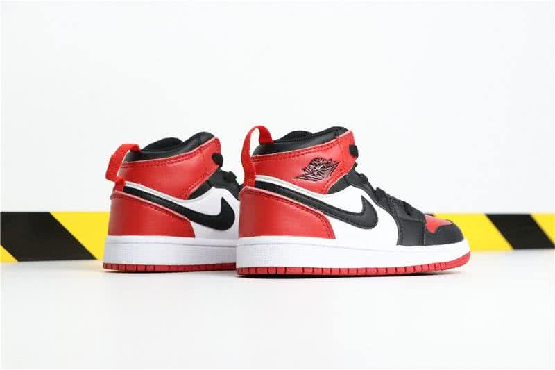 Air Jordan 1 Children's Shoes Black Red And White Women/Men 5